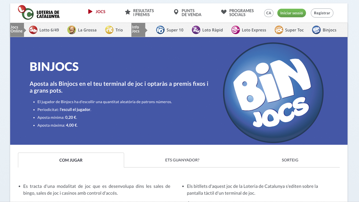 Web de ‘Binjocs’.