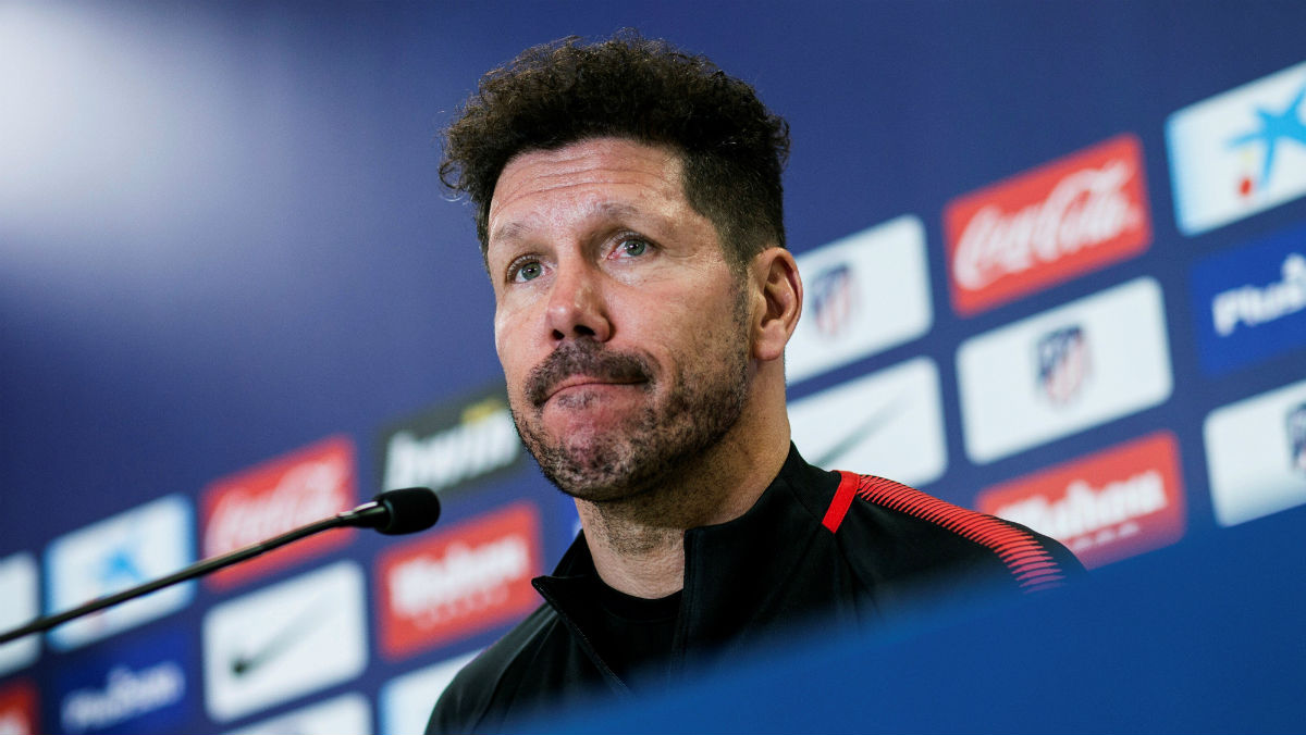 Simeone durante una rueda de prensa. (EFE)