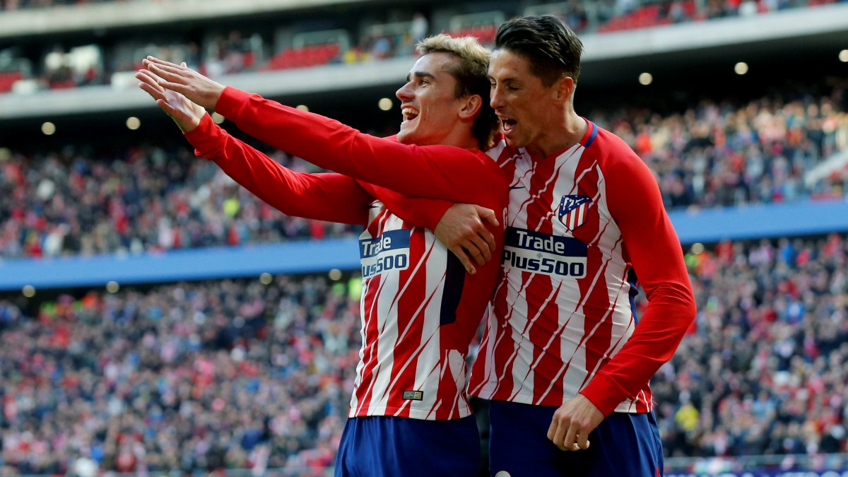 Griezmann y Torres celebran el primer gol. (EFE)