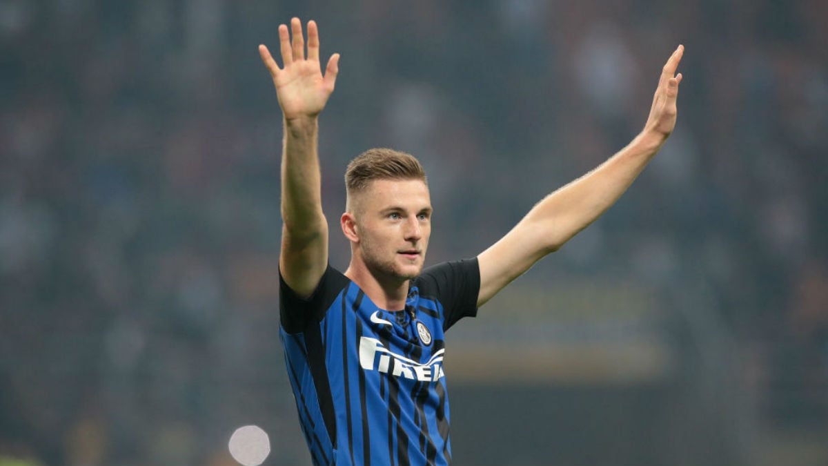 Milan Skriniar celebra una victoria del Inter de Milán (Getty).