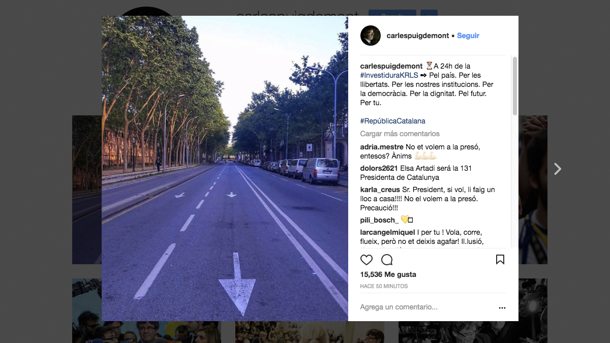 Fotografía subida por Carles Puigdemont a Instagram.