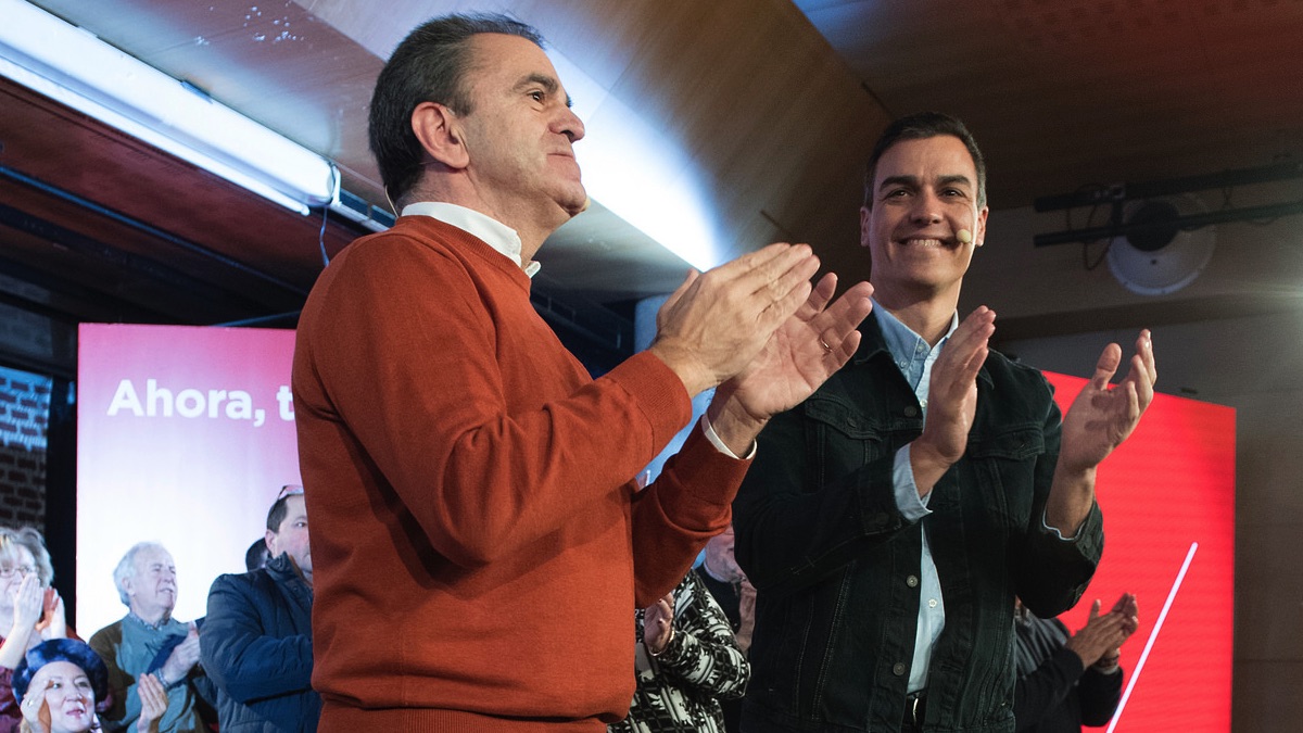 José Manuel Franco, líder del PSOE-M, junto a Pedro Sánchez. (Foto. PSOE)