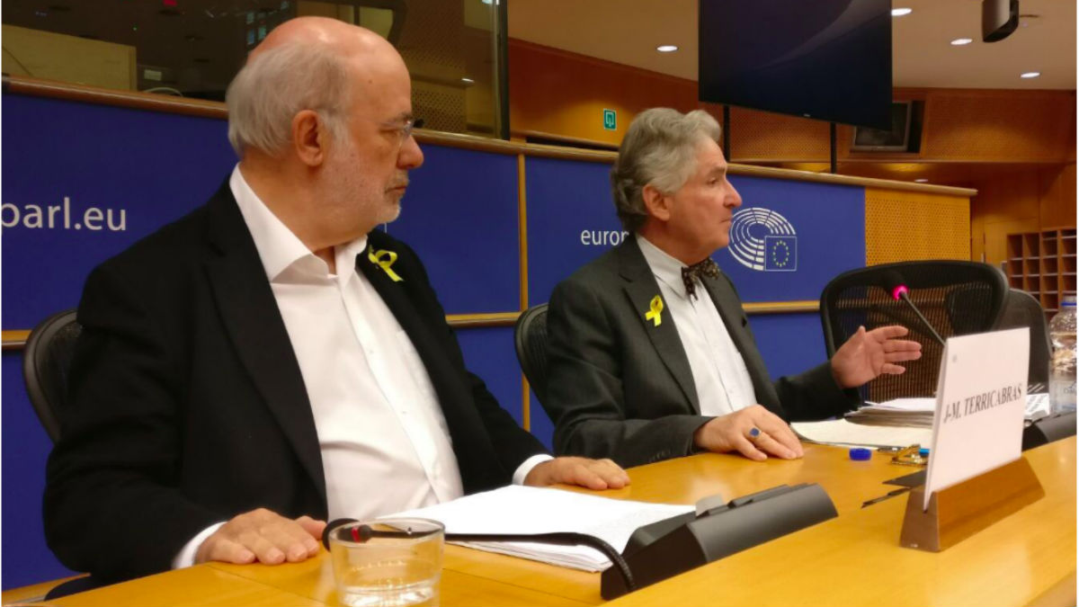 De Zayas, junto a Terricabras (ERC), este jueves, en el Parlamento Europeo.