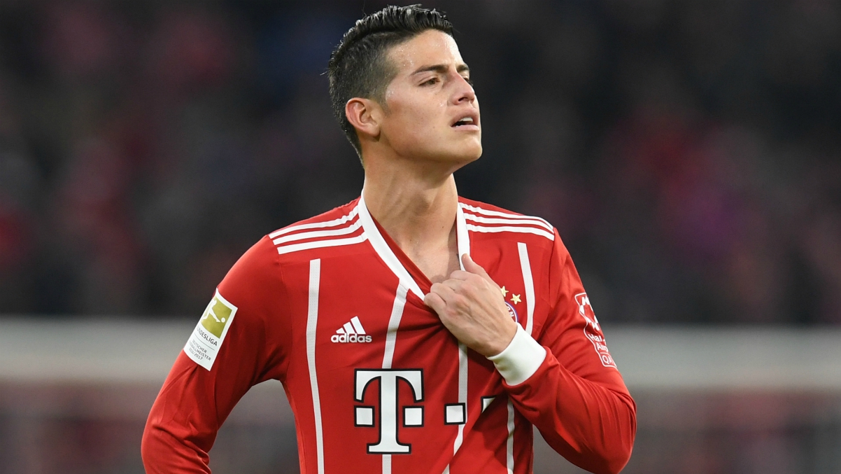 James Rodríguez durante un partido del Bayern esta temporada. (AFP)