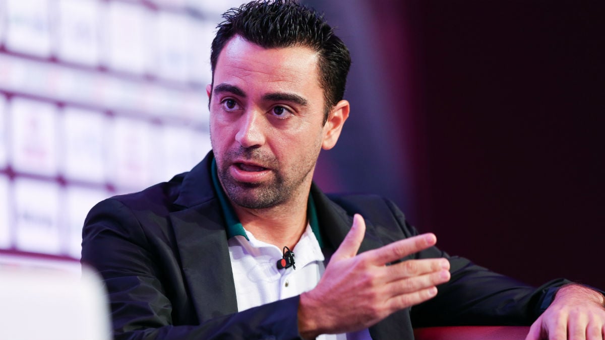 Xavi, durante una entrevista en Doha (Getty)