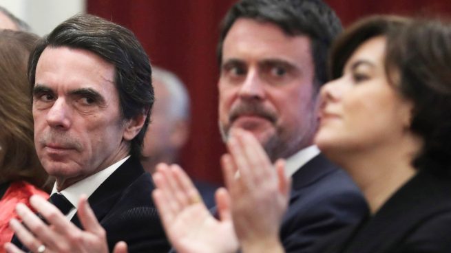 José María Aznar, Manuel Valls y Soraya Sáenz de Santamaría
