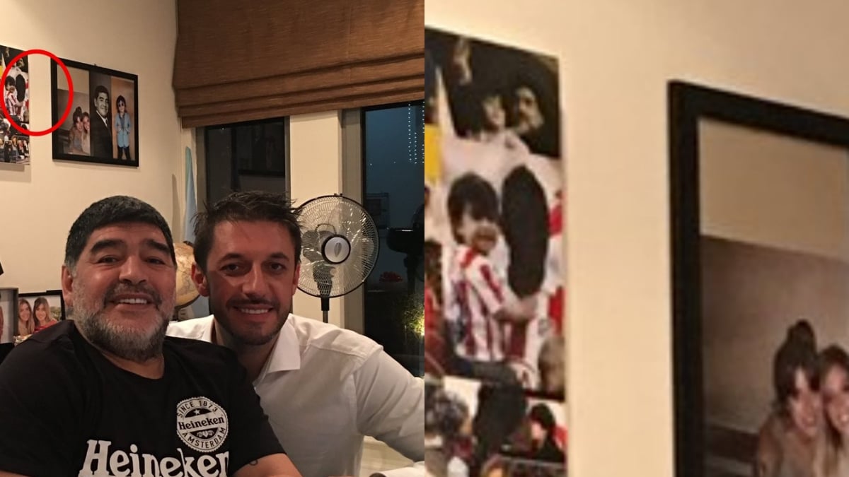 Diego Armando Maradona eliminó al Kun Agüero de una fotografía. (@MatiasMorlaAb)