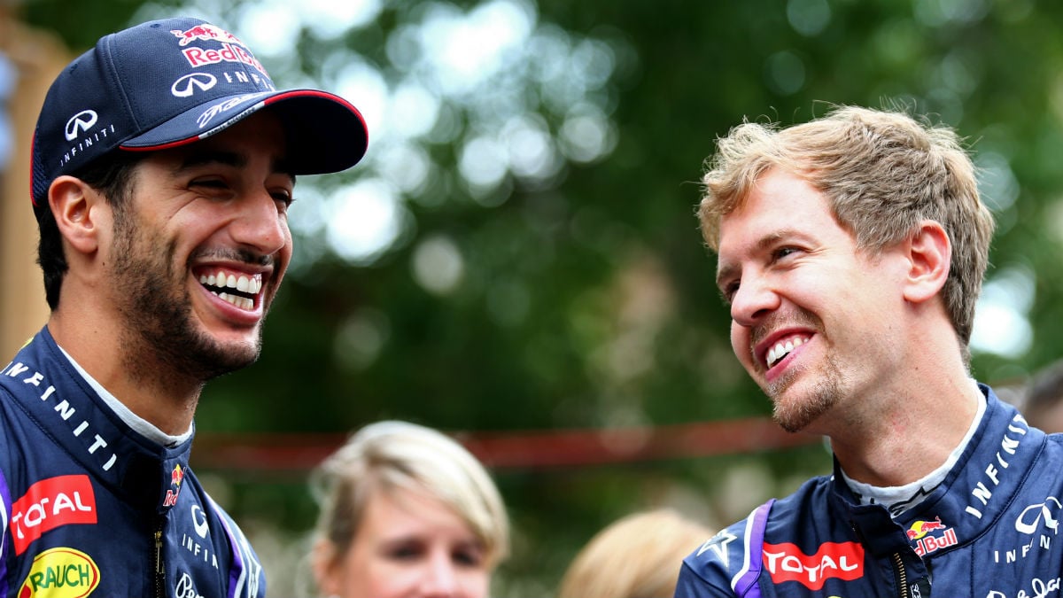 La temporada 2014 ha sido la única que Daniel Ricciardo y Sebastian Vettel han compartido equipo, con unos resultados claramente favorables al australiano, algo que el piloto no olvida. (Getty)