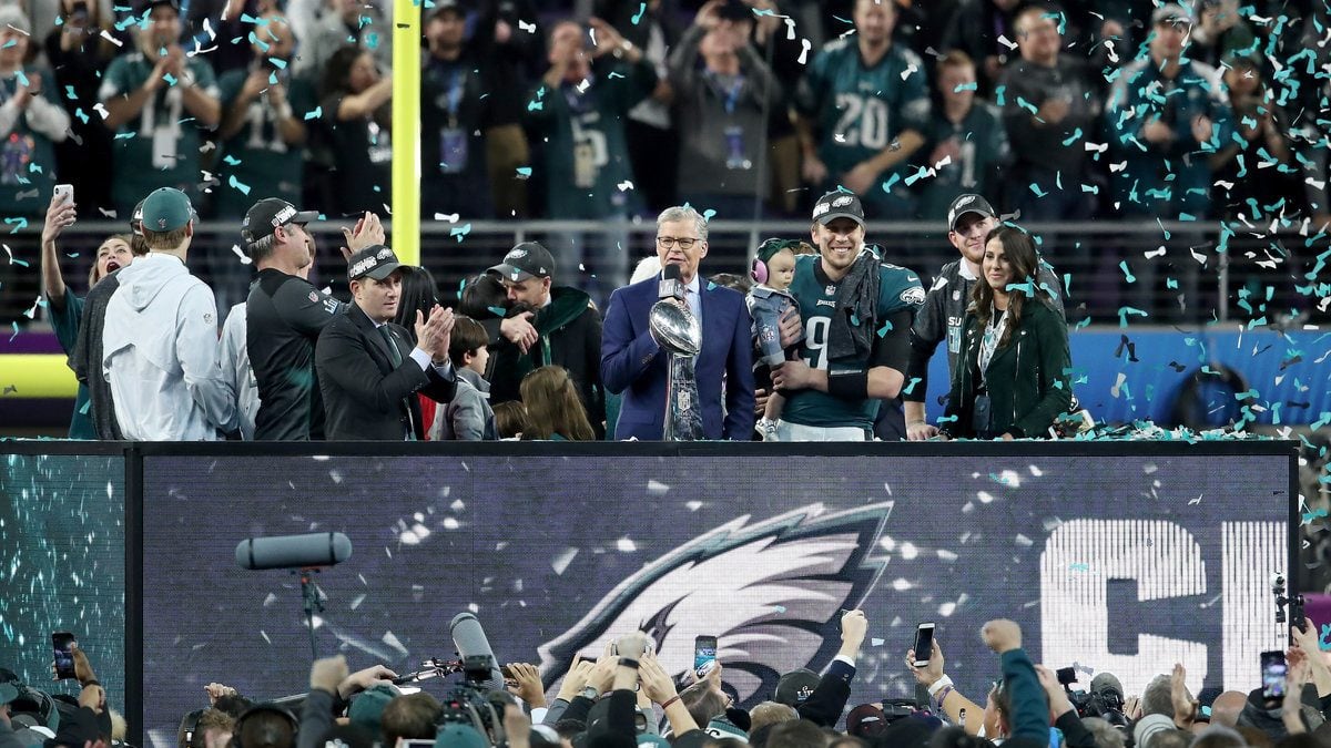 Philadelphia Eagles vencedores de la Super Bowl LII sobre New England Patriots (Getty)