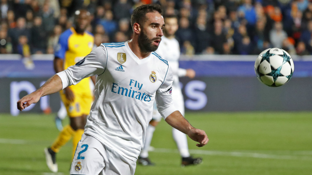 Carvajal en el duelo disputado ante el APOEL. (AFP)