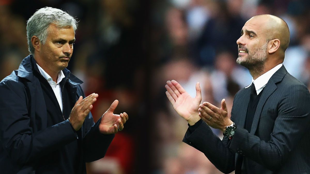 José Mourinho y Pep Guardiola. (Getty)