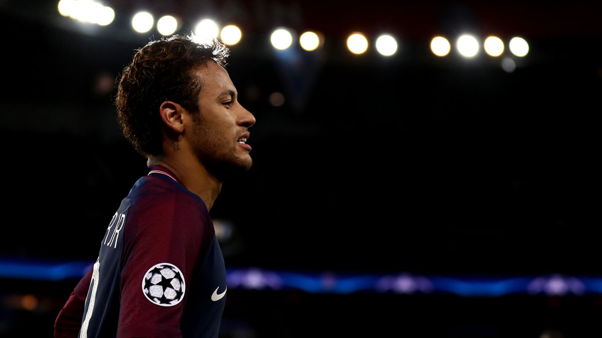 Neymar, durante un partido con el PSG. (Getty)