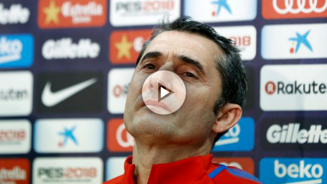 Ernesto Valverde durante una rueda de prensa. (EFE) ?>