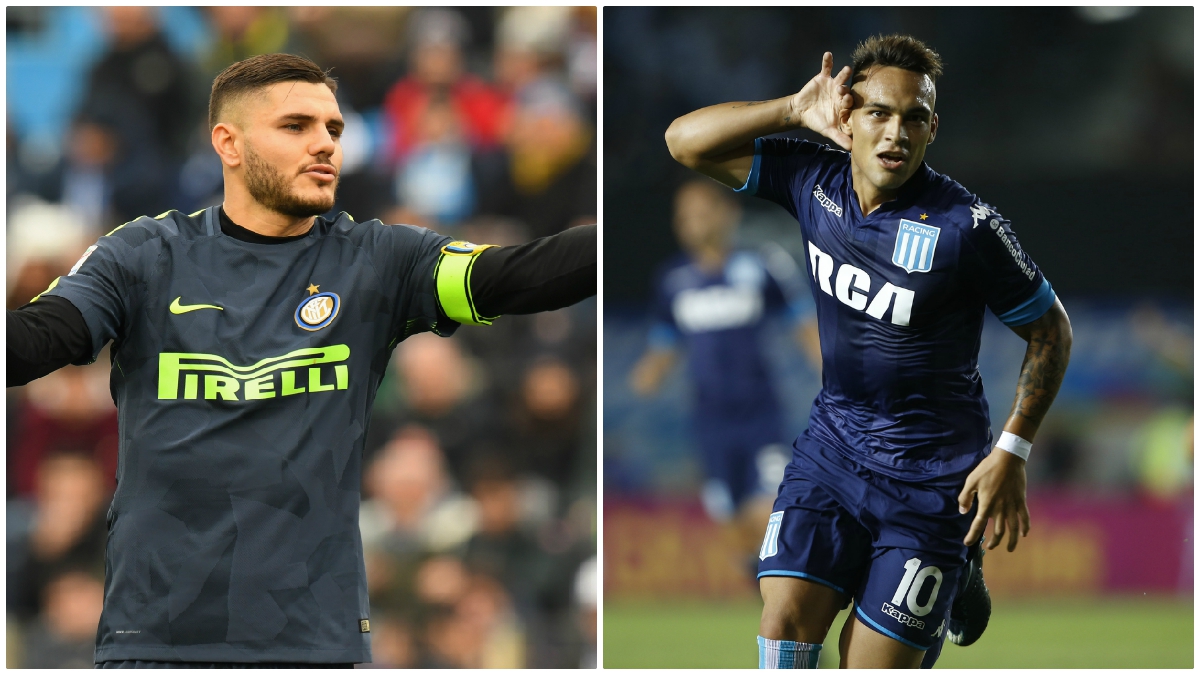 Icardi y Lautaro durante dos partidos de Inter y Racing respectivamente. (Fotos: Getty Images)