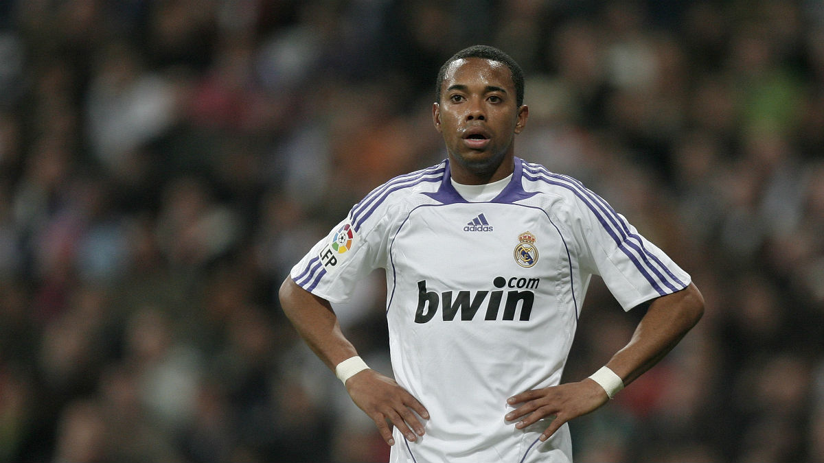 Robinho durante un partido con el Real Madrid. (Getty)