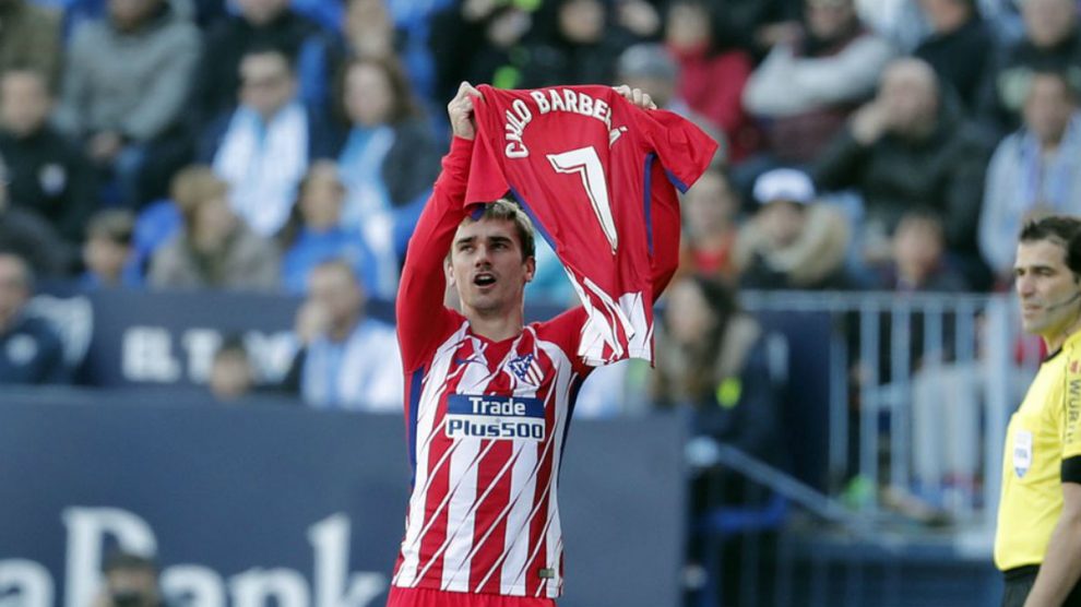 Griezmann dedica su gol a Nacho Barberá. (@LaLiga)