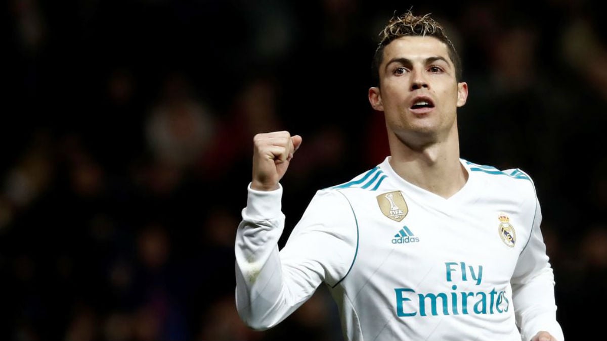 Cristiano Ronaldo celebra uno de sus goles a la Real Sociedad (Getty).