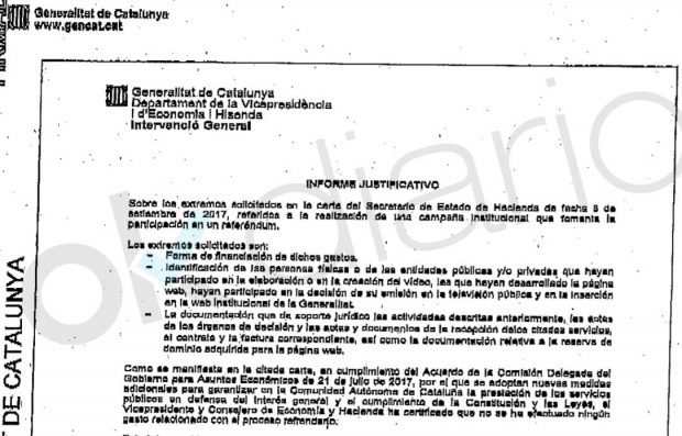 La Guardia Civil dictamina que la Generalitat tenía una contabilidad B para el 1-O