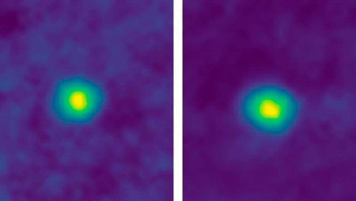 Imágenes de 2012 HZ84 (izquierda) y 2012 HE85 del cinturón de Kuiper (NASA)