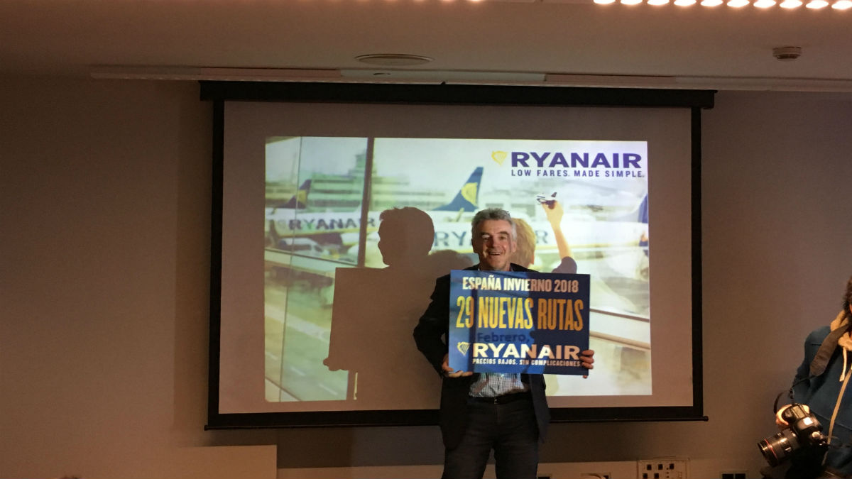 Michael O’Leary, CEO de Ryanair, durante la presentación en Madrid (Foto: C.M.)