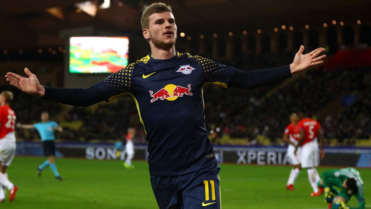 Timo-Werner durante un partido del Lepizig. (Getty)