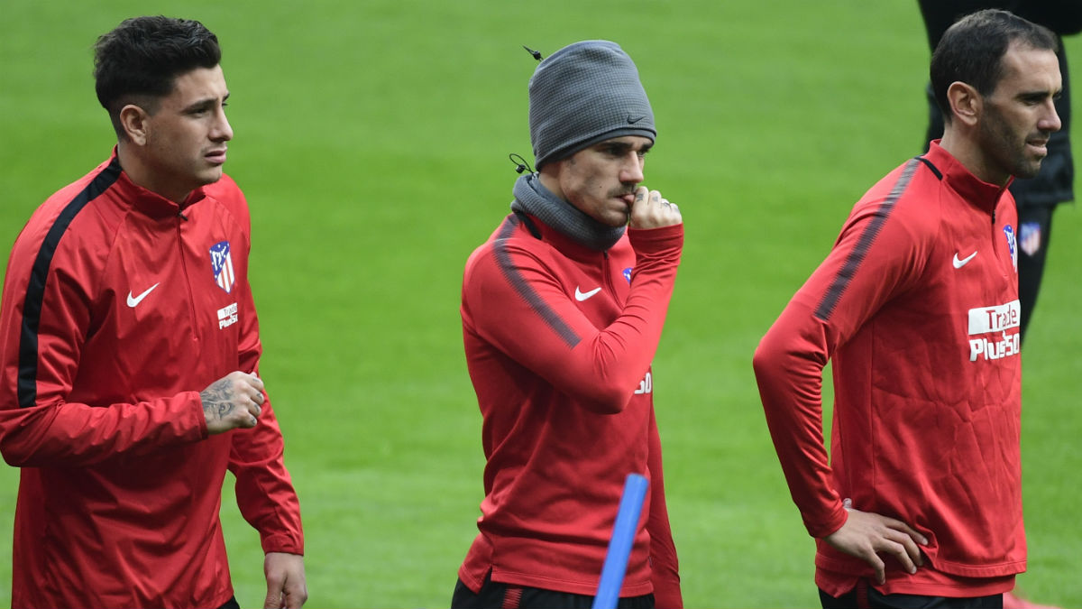 Giménez, Griezmann y Godín, serán titulares en el Copenhague – Atlético. (AFP)