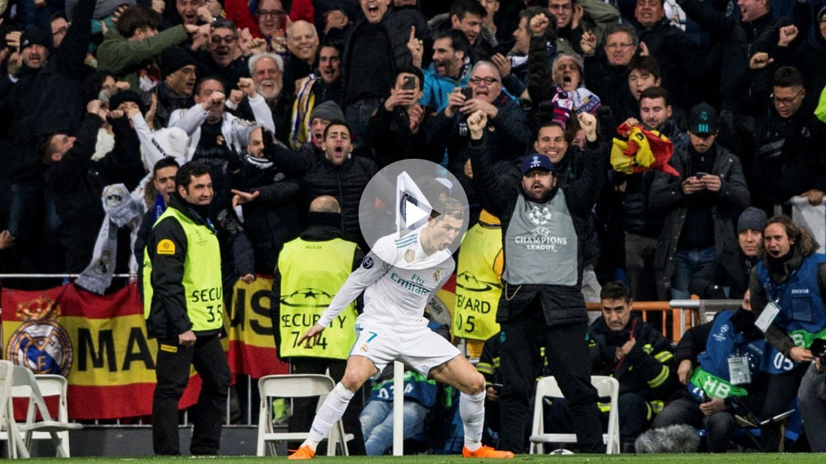 Cristiano Ronaldo celebra uno de sus goles frente al PSG. (EFE)