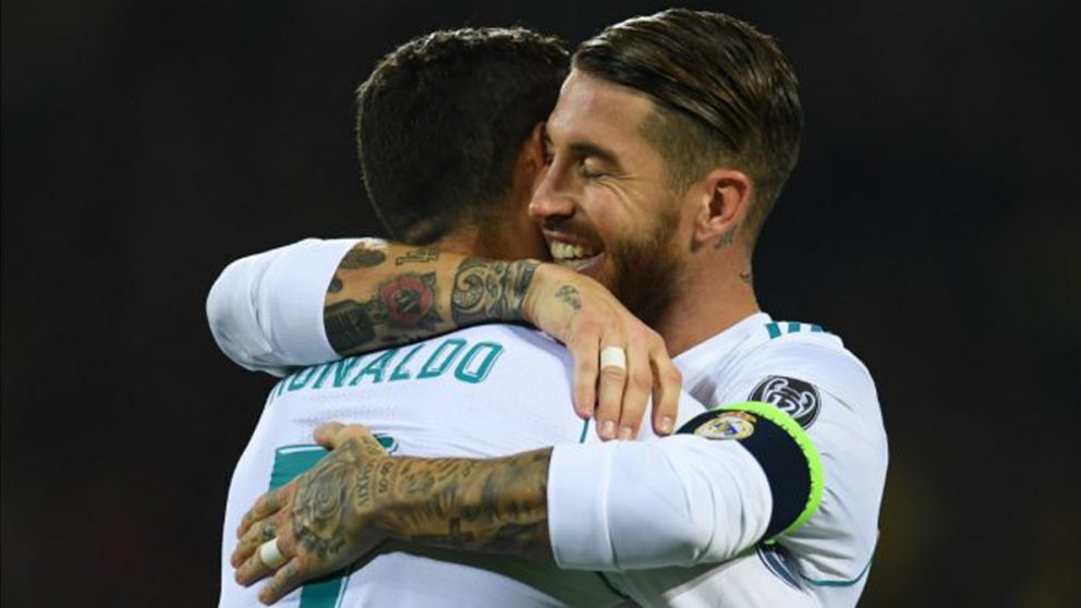 Sergio Ramos y Cristiano Ronaldo celebran un gol en la Champions.