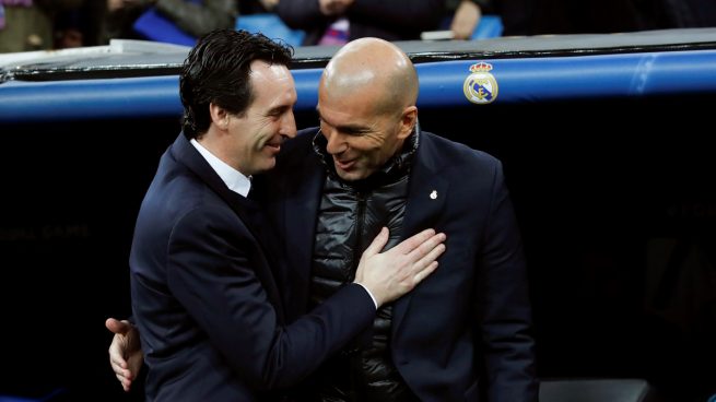 Emery y Zidane, antes del Real Madrid - PSG.