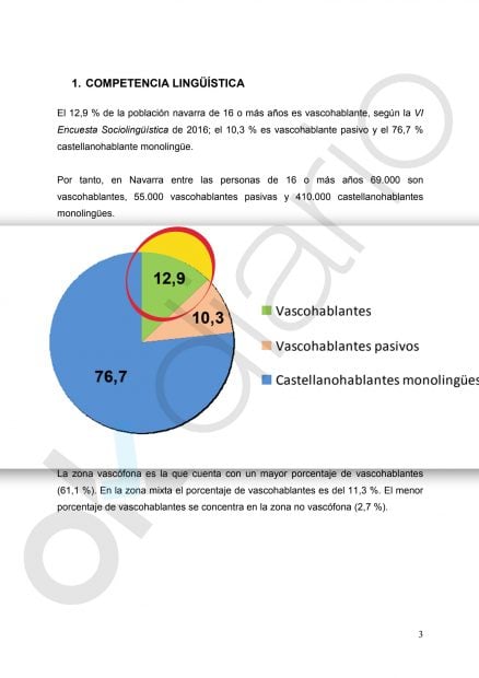 Informe sobre euskera emitido por el Gobierno de Navarra