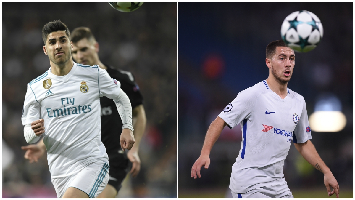 Asensio y Hazard durante dos partidos de Champions. (Fotos: AFP)