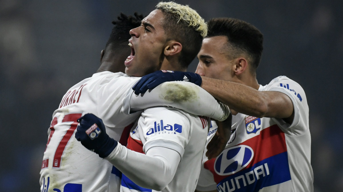 Mariano celebra un gol contra el Lyon. (AFP)