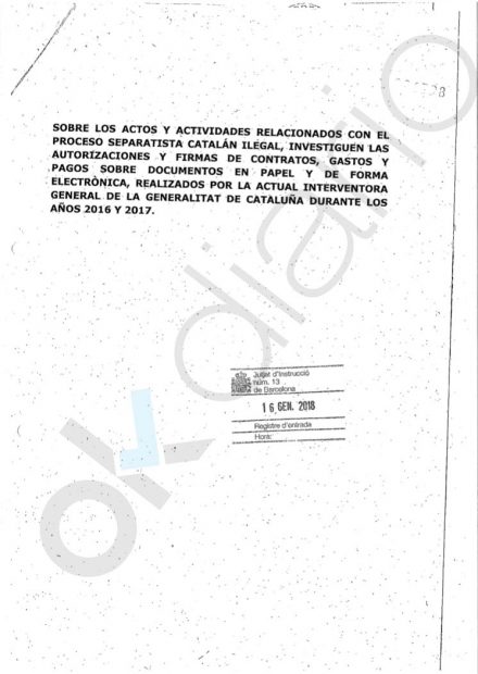 El juez investiga a la interventora de la Generalitat por el desvío de fondos de Montoro al 1-O