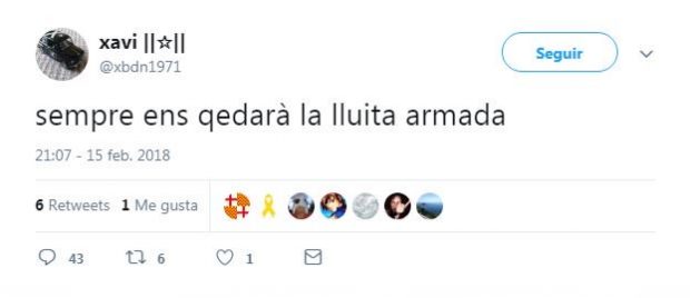 Un independentista borra sus tuits: «Si mi hija tiene que estudiar en castellano porque lo pide un niño, mataré a sus padres «