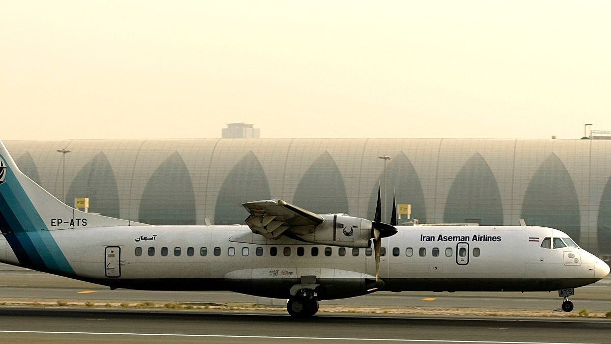 Avión ATR-72 de la compañía iraní Aseman Airlines (Foto: AFP).
