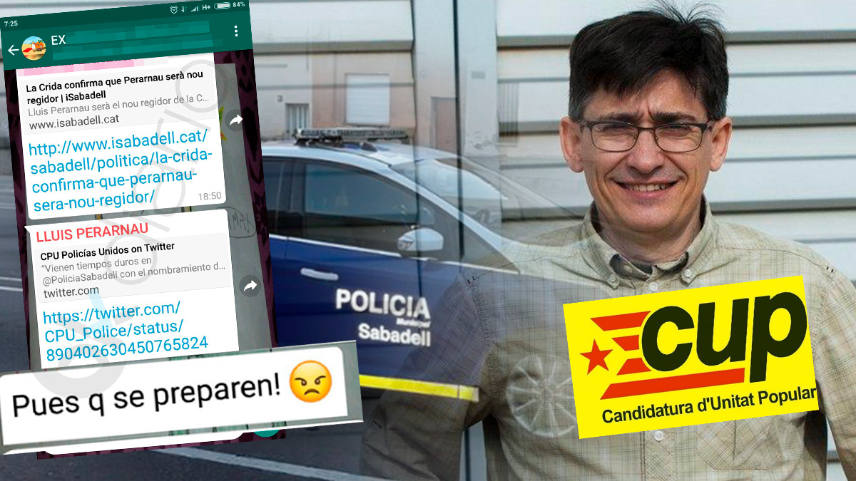 El concejal de Seguridad de Sabadell Lluis Perarnau (CUP) y su amenaza a la Policía Municipal