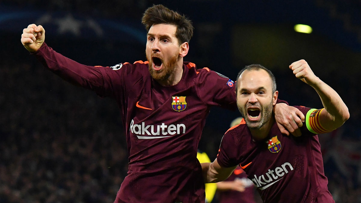 Messi e Iniesta celebran un  gol del Barça. (AFP)
