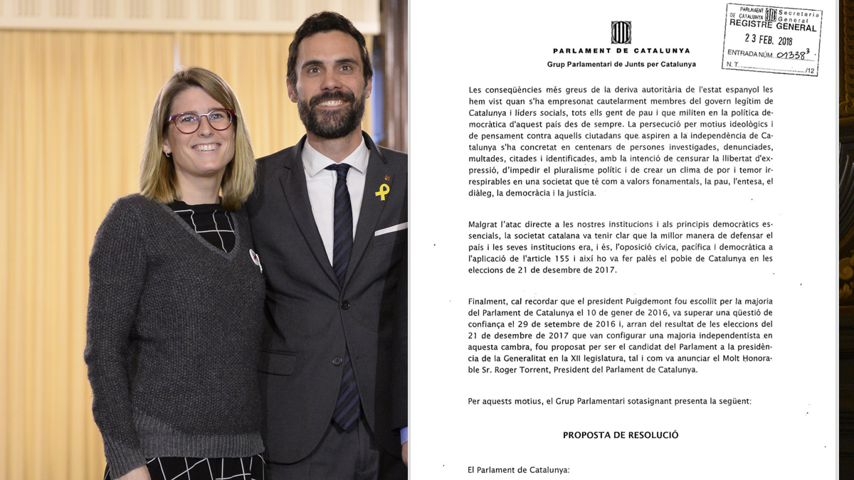 Elsa Artadi y Roger Torrent. (Foto: AFP)