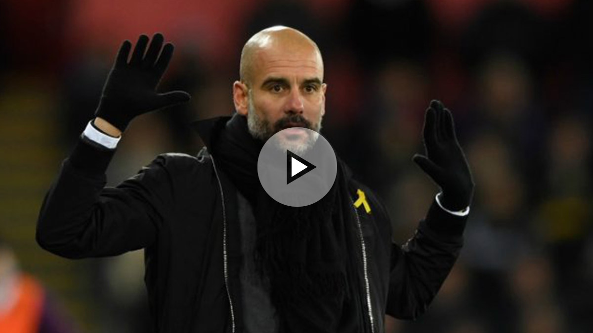 Guardiola, en un partido con el Manchester City. (Getty)
