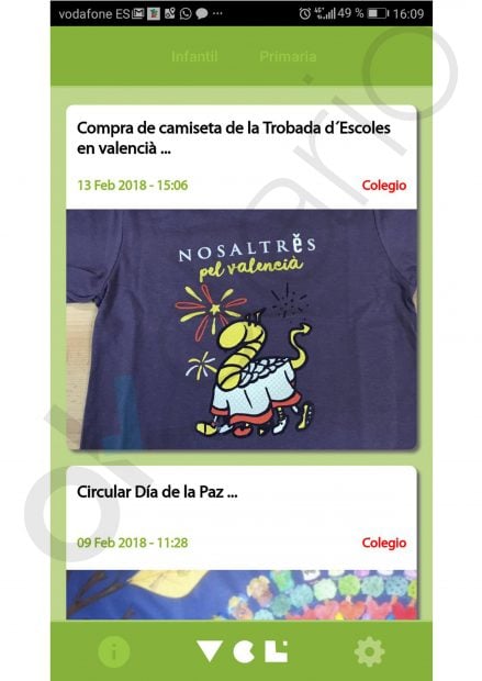 Mensaje para la venta de camisetas de Oxfam de Escola Valenciana