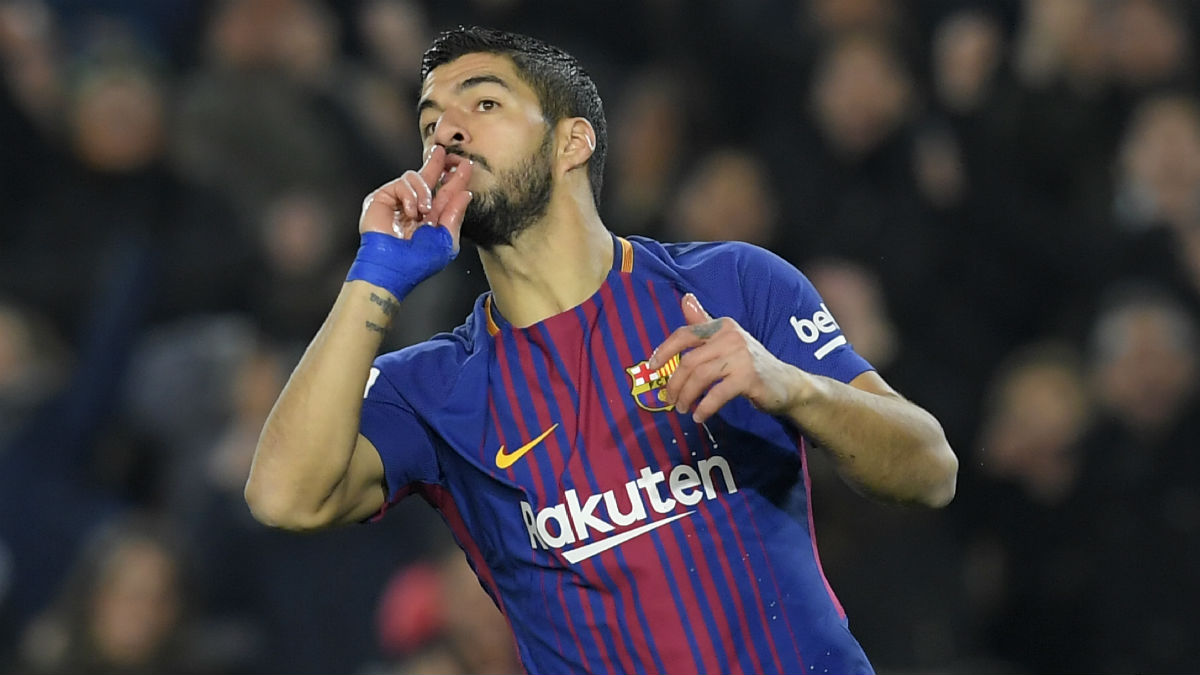 Suárez celebra su gol ante el Girona. (AFP)