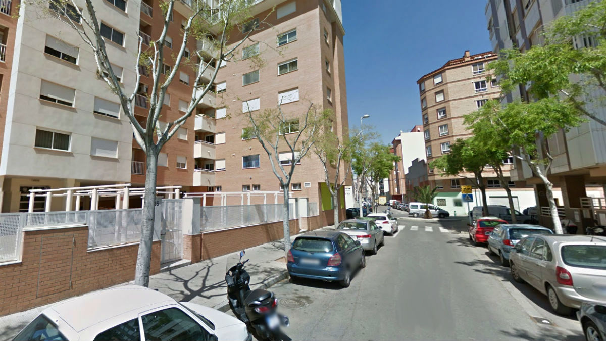 Calle de Amalio Gimeno, en Castellón, donde se produjo el suceso.