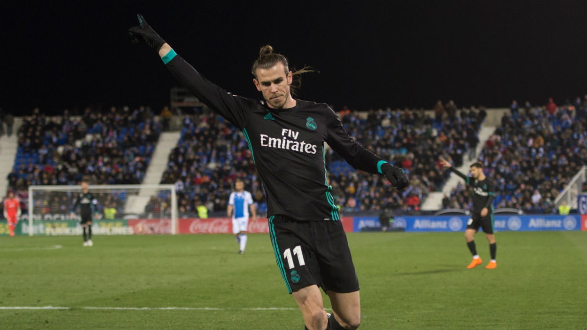 Bale celebrando un gol esta temporada (Getty)