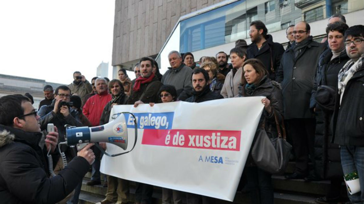 Protesta de la Mesa Por la Normalización Lingüística en Galicia