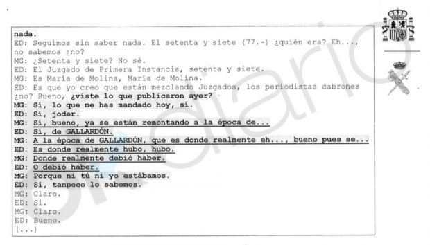 Llamada telefónica intervenida por la UCO a la mano derecha de Ignacio González en el Canal de Isabel II, Edmundo Rodríguez Sobrino.