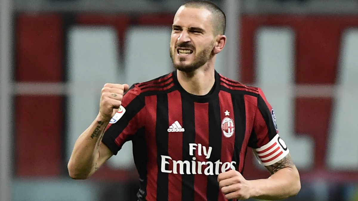 Bonucci celebra un gol con el Milan. (AFP)