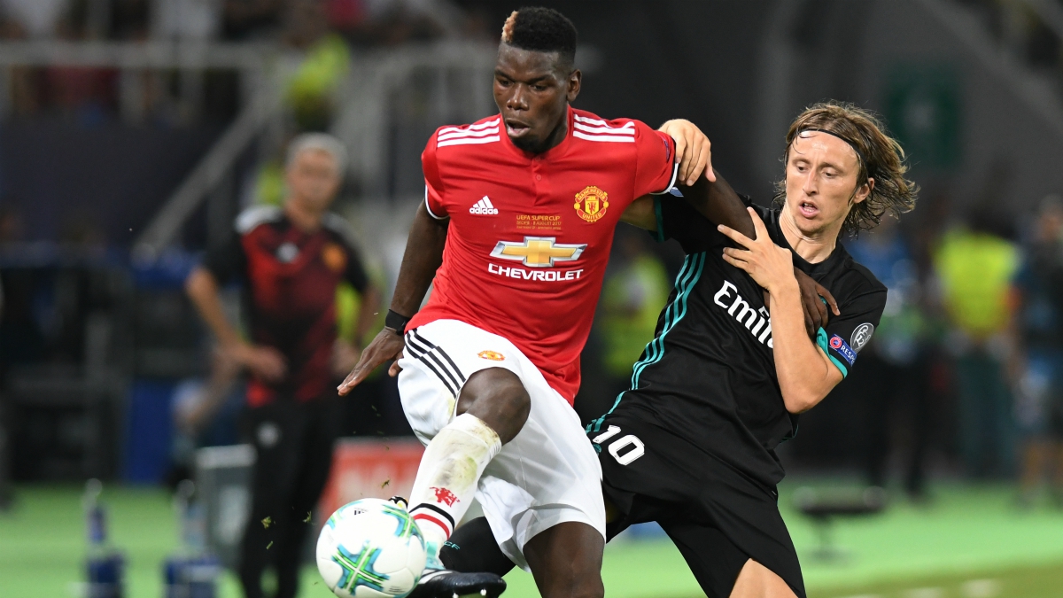 Pogba, durante la pasada Supercopa de Europa ante el Real Madrid. (AFP)