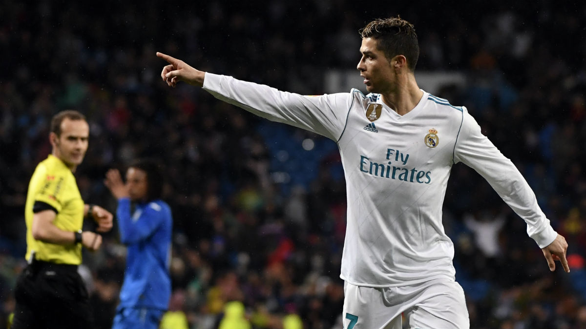 Cristiano celebra su gol ante el Getafe. (AFP)