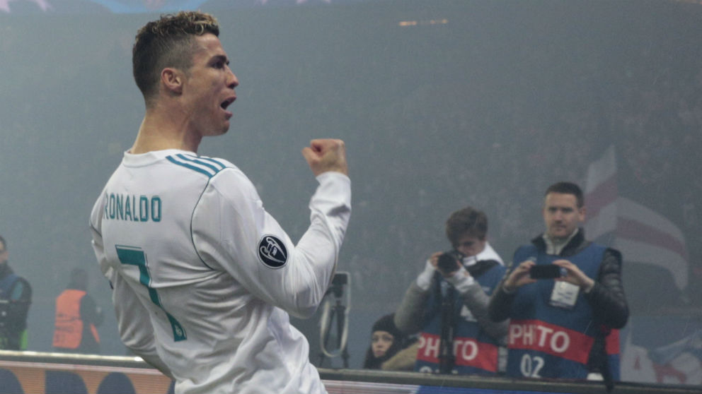 Cristiano celebra su gol al PSG. (AFP)