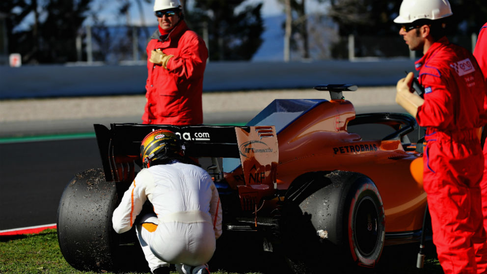 El McLaren de Vandoorne se paró tres veces. (Getty)